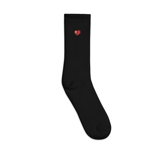Heart Break Embroidered Socks
